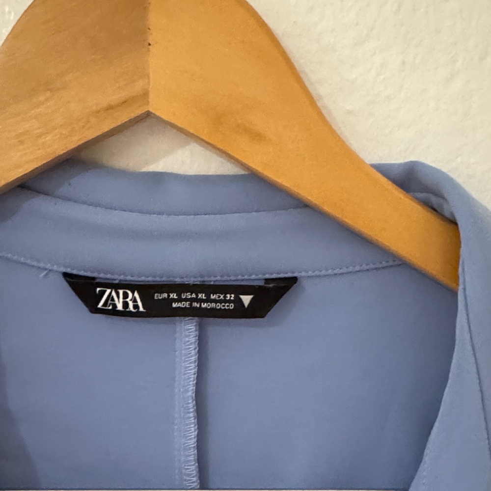 Zara Light Blue Collared Dress - Picture 2 of 3